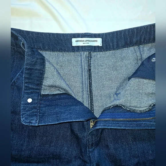 NWOT Amanda Uprichard Thalia Wide-Leg True Blue Denim Trousers | Sz Medium - Picture 11 of 16